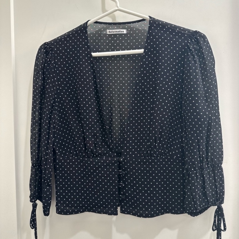 Reformation polka dot top
